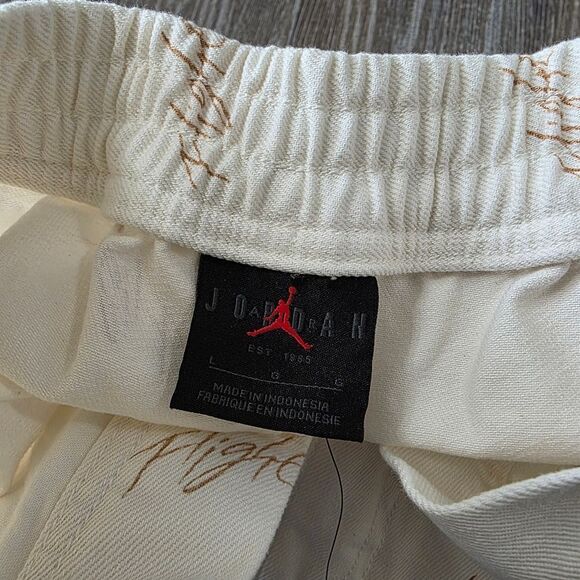 Nike Air Jordan MVP Flight Denim Jean Shorts White Beige Women's Large L AOP New - Picture 8 of 14